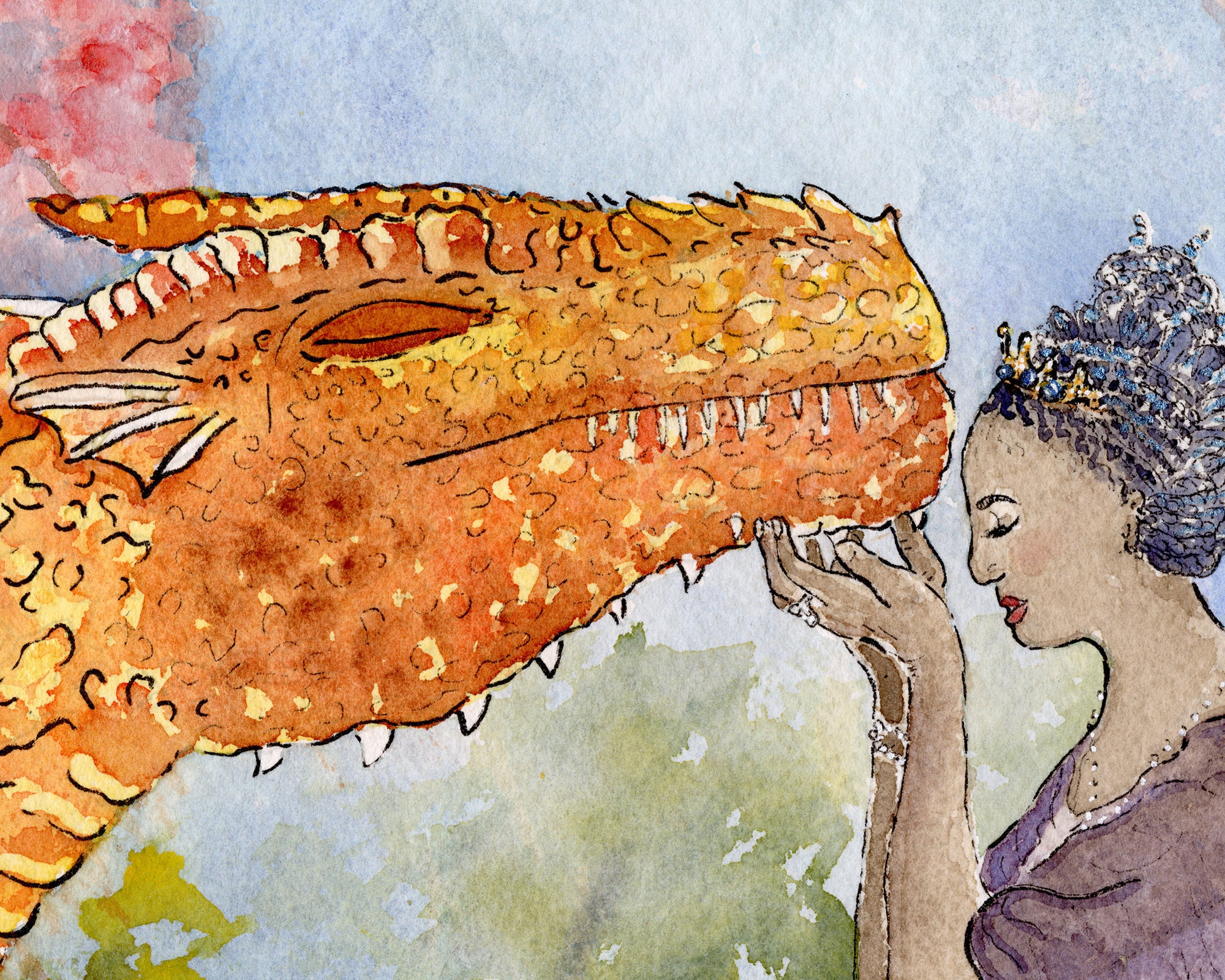 Dragon Painting, Dragon Art, Fantasy Art, Fantasy Painting, Watercolor