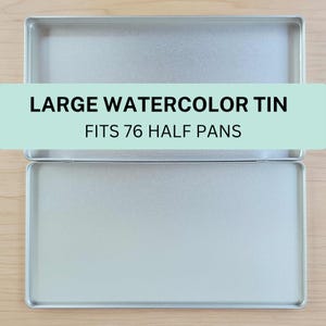 Large Empty Watercolor Tin - FITS 76 Half Pans - Watercolor Palette - Pan Watercolor Case - Metal Watercolor Tin - Travel Palette