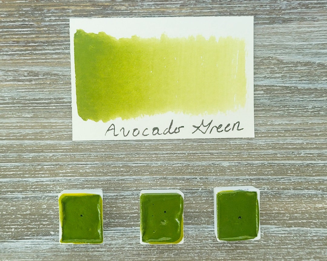 Avocado Greenhandmade Watercolor Paints Made by Artist Half Etsy