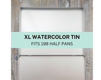 XL Extra Large Empty Watercolor Tin  - FITS 198 Half Pans - Watercolor Palette - Pan Watercolor Case - Metal Watercolor Tin - Pre-Order