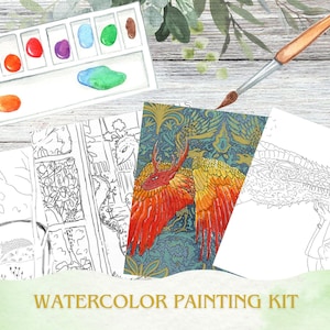 Watercolor Kit, Dragons watercolor kit, watercolor paint, watercolor kit, DIY Watercolor, Traveling paint kit, Art kit, Diy Crafts, Diy Kit