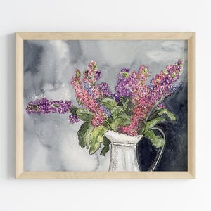 Fleurs dans un vase, impression de fleurs roses, peinture de fleurs, décoration murale de chambre à coucher, bouquet de fleurs, « Je vous ai choisi des fleurs » par Sredna Kunowski, 8 x 10