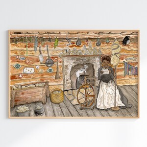 Fairytale Art Print, Fantasy Art, Rheaver&#39;s Cottage Art, Woodland Decor, Whimsical Watercolor Painting, Folktale Storybook Illustration,8x10
