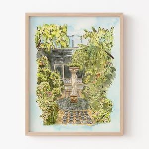 Sculpture Garden Painting,Garden Print,Statue,Bedroom Wall Decor,Scenery Painting,Greenhouse,&quot;Who made the world?&quot; By Sredna Kunowski,11x14