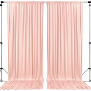 10 feet Wide Polyester Backdrop Drapes Curtains Panels with Rod Pockets - Wedding Ceremony Party Home Window Decorations - BLUSH PINK