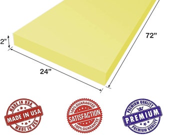 Dry Fast Outdoor Foam 2x24x72 | Anti-Mildew Reticulated Cushion Foam | Perfect for Patio Furniture, Boats, Marine Seats Replacement Cushions