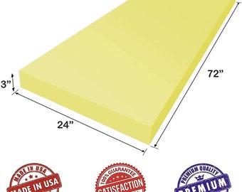 Dry Fast Outdoor Foam 3x24x72 | Anti-Mildew Reticulated Cushion Foam | Perfect for Patio Furniture, Boats, Marine Seats Replacement Cushions