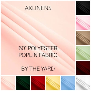 60" Wide | Premium Quality Poly Poplin Fabric | 100% Polyester | Solid Color | Apparel, Home Décor, DIY, Wall Decor Fabric - By The Yard