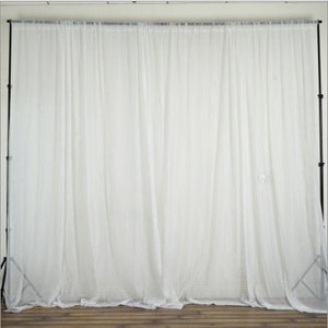 120" Wide (10Ft Wide) Sheer Voile Drape Panels for Backdrop, Events, Ceiling Drapes, Wall Drapes & Decor - 6ft to 50ft Length - WHITE