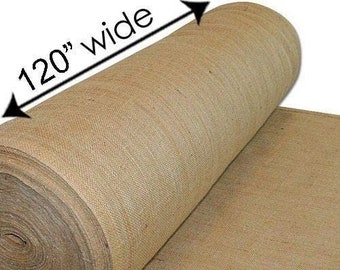 120-Inch Wide Natural Burlap Fabric - Perfect for Weddings, Events, Home, Crafts, Gardening, Upholstery & DIY Projects.