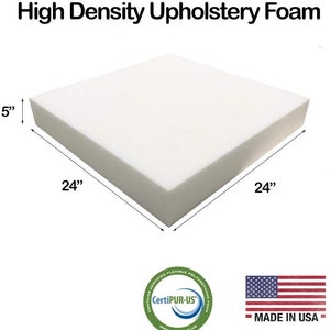 5 X 24 X 24 Upholstery Foam High Density 44-ILD Foam chair Cushion ...