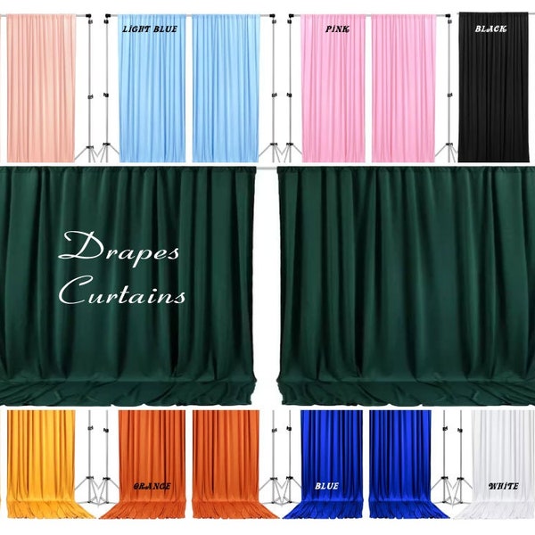 10 feet Wide Polyester Backdrop Drapes Curtains Panels with Rod Pockets - Wedding Ceremony Party Home Window Decorations