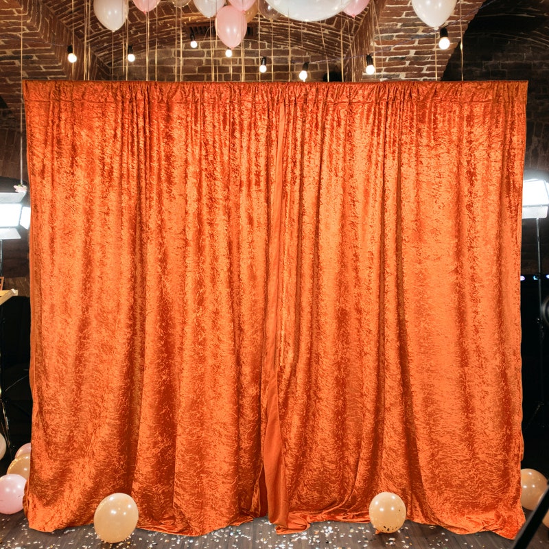 Burnt Orange Curtains Etsy