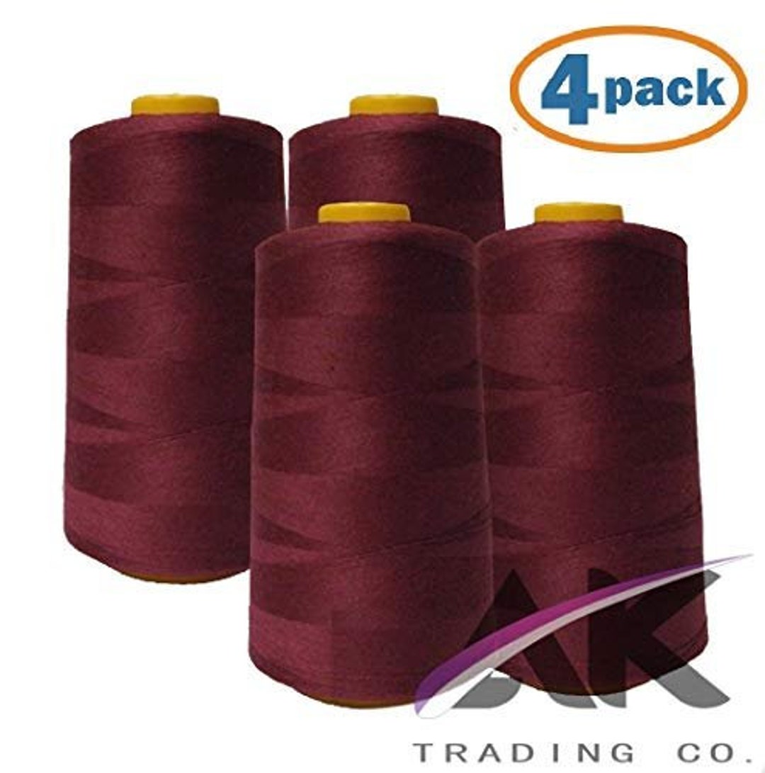 AK Trading 4-pack Burgundy All Purpose Sewing Thread Cones (6000 Yards ...