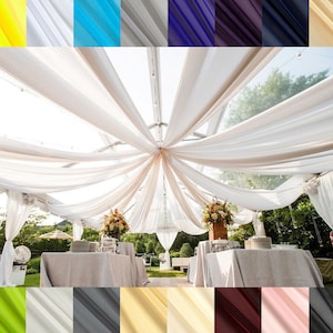 120" Sheer Voile Chiffon Fabric - Perfect for Draping Panels and Masking for Weddings, Parties & Events, Tent Draping