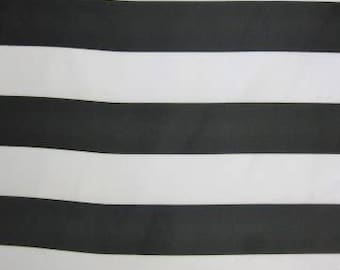 Striped Poly Cotton - Black/White 1" Stripes - 59"/60" Width Sold by The Yard