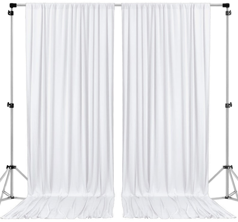 10 feet Wide Polyester Backdrop Drapes Curtains Panels with Rod Pockets Wedding Ceremony Party Home Window Decorations WHITE Bild 1