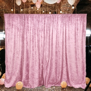 10 feet x 10 feet Panne Velvet Event Backdrop Drapes Curtains Panels with Rod Pockets - Wedding Party Home Window Decorations - PINK