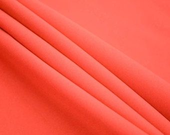 60" Wide | Premium Quality Poly Poplin Fabric by the Yard | 100% Polyester | Coral Color | Apparel, Home Decor, Drapes Craft, DIY Project