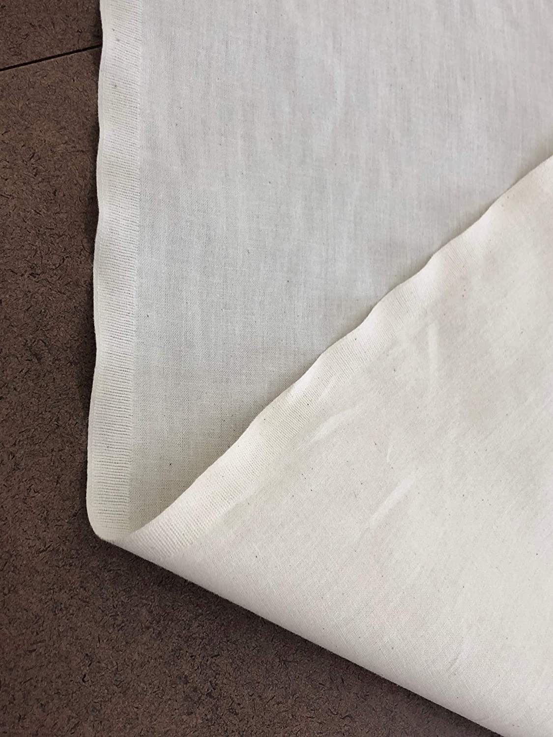 AK Trading 60 inch Wide Natural Muslin Fabric, 100% Cotton Fabric, Unbleached 1 Yard