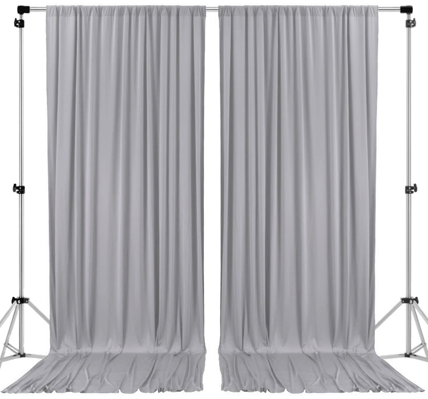 Paneles de telón de fondo de cortina blanca con bolsillos para