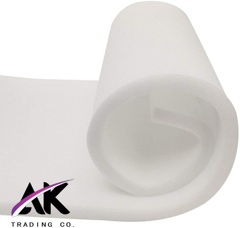 May include: A white foam roll, rolled up and ready to be used for crafting, upholstery, or other projects.