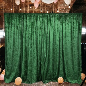 10 feet x 10 feet Panne Velvet Event Backdrop Drapes Curtains Panels with Rod Pockets - Wedding Party Home Window Decorations - HUNTER GREEN