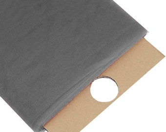 Gray Tulle Fabric Bolt | 54 Inches Wide - 40 Yards | Premium Sheer Fabric for Weddings | Parties | Sewing | DIY Crafts | Event Decor Gift