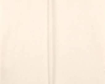 May include: A plain white canvas fabric with a subtle texture. The fabric is folded in half, creating a crease down the center.