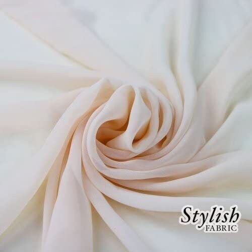 White chiffon fabric bolt discount