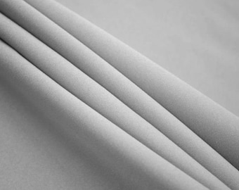 60" Wide | Premium Quality Poly Poplin Fabric by the Yard | 100% Polyester | Silver Color | Apparel, Home Decor, Drapes Craft, DIY Project