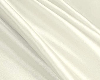 60" inches Wide - by The Yard - Charmeuse Bridal Satin Fabric for Wedding, Apparel, Crafts, Decor, Costumes - IVORY