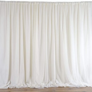 AK-Trading 115&quot; x 120&quot; Ivory Chiffon Drapes Panels for Wedding Events & Decor- Backdrop Draping Curtains