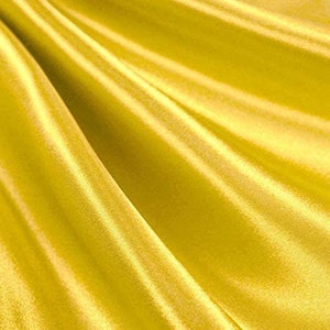 60" inches Wide - by The Yard - Charmeuse Bridal Satin Fabric for Wedding, Apparel, Crafts, Decor, Costumes - YELLOW