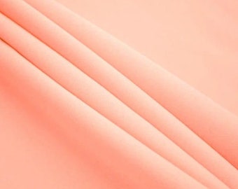 60" Wide Premium Quality Polyester Poplin Solid Fabric By The Yard - Peach