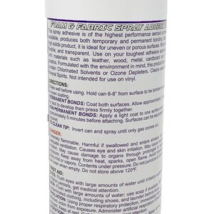 Adhesivo en aerosol multiusos de calidad profesional, perfecto para paneles acústicos, manualidades, espuma para tapicería y telas - Lata de 355 ml (12 oz) imagen 2
