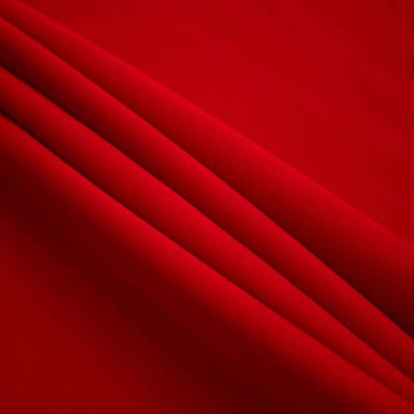 60" Wide Premium Quality IFR Polyester Poplin Solid Fabric By The Yard - Red