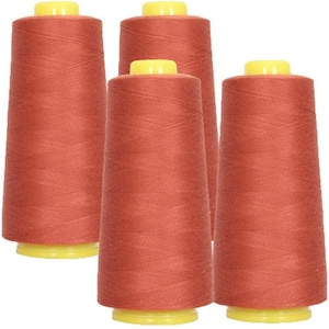 AK Trading 4-Pack Dark Gray All Purpose Sewing Thread Cones (6000 Yards Each) of High Tensile Polyester Thread Spools for Sewing, Serger...