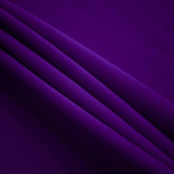 60" Wide Premium Quality Polyester Poplin Solid Fabric By The Yard - Purple