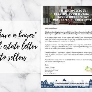Tengo una carta de comprador de bienes raíces / Plantilla de carta de bienes raíces / Carta de oferta de vivienda / Plantilla Canva / Plantilla de bienes raíces / Marketing