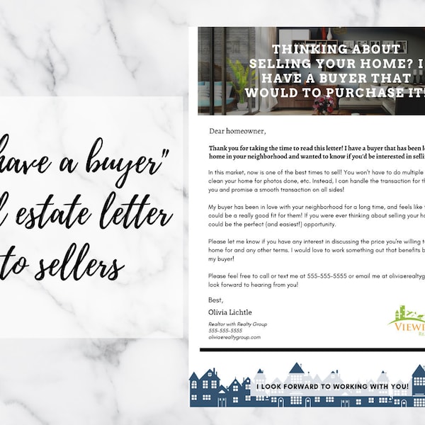 I have a buyer real estate letter | Real estate letter template | Home offer letter | Canva Template | Real Estate Template | Marketing