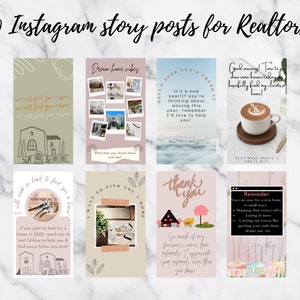 10 Instagram story posts for Realtors! | Real Estate Instagram Story Posts | Social Media for Realtors | Real Estate Marketing | Templates