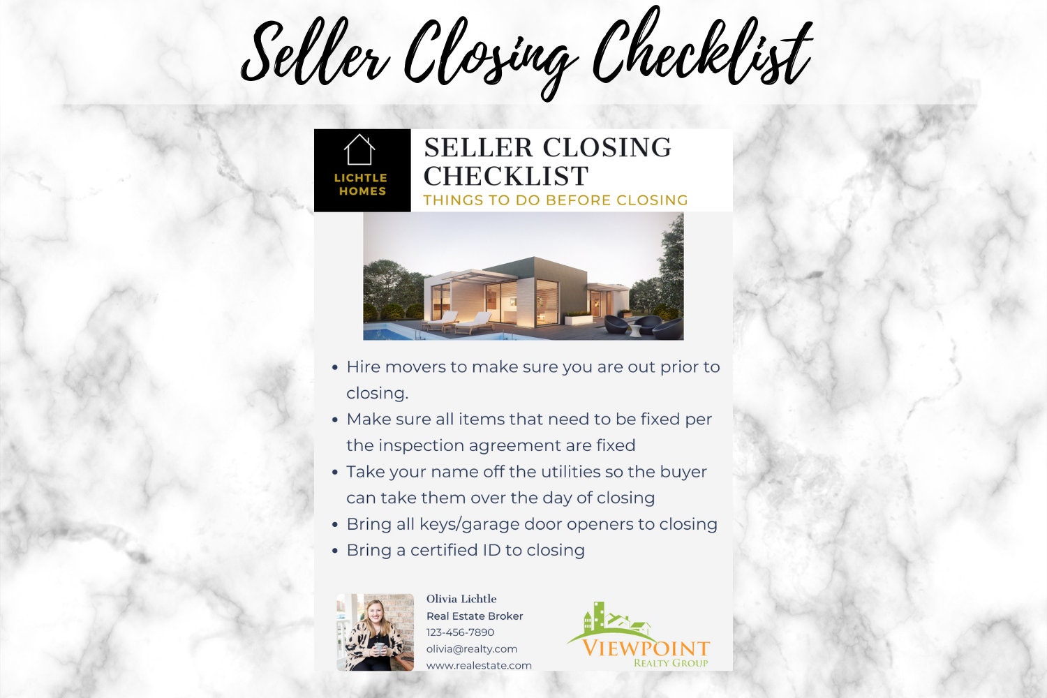 Real Estate Seller Closing Checklist Flyer | Real Estate Template ...