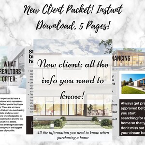 Real Estate New Client Packet | Real Estate Marketing | Real Estate Packet | Real Estate Template | Realtor Marketing | Instant Download