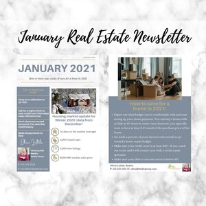Real Estate Newsletter | January Newsletter | Real Estate Marketing | Email Marketing | Real Estate Template | Newsletter | Editable
