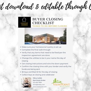 Real Estate Buyer Closing Checklist Flyer | Real Estate Template | Real ...