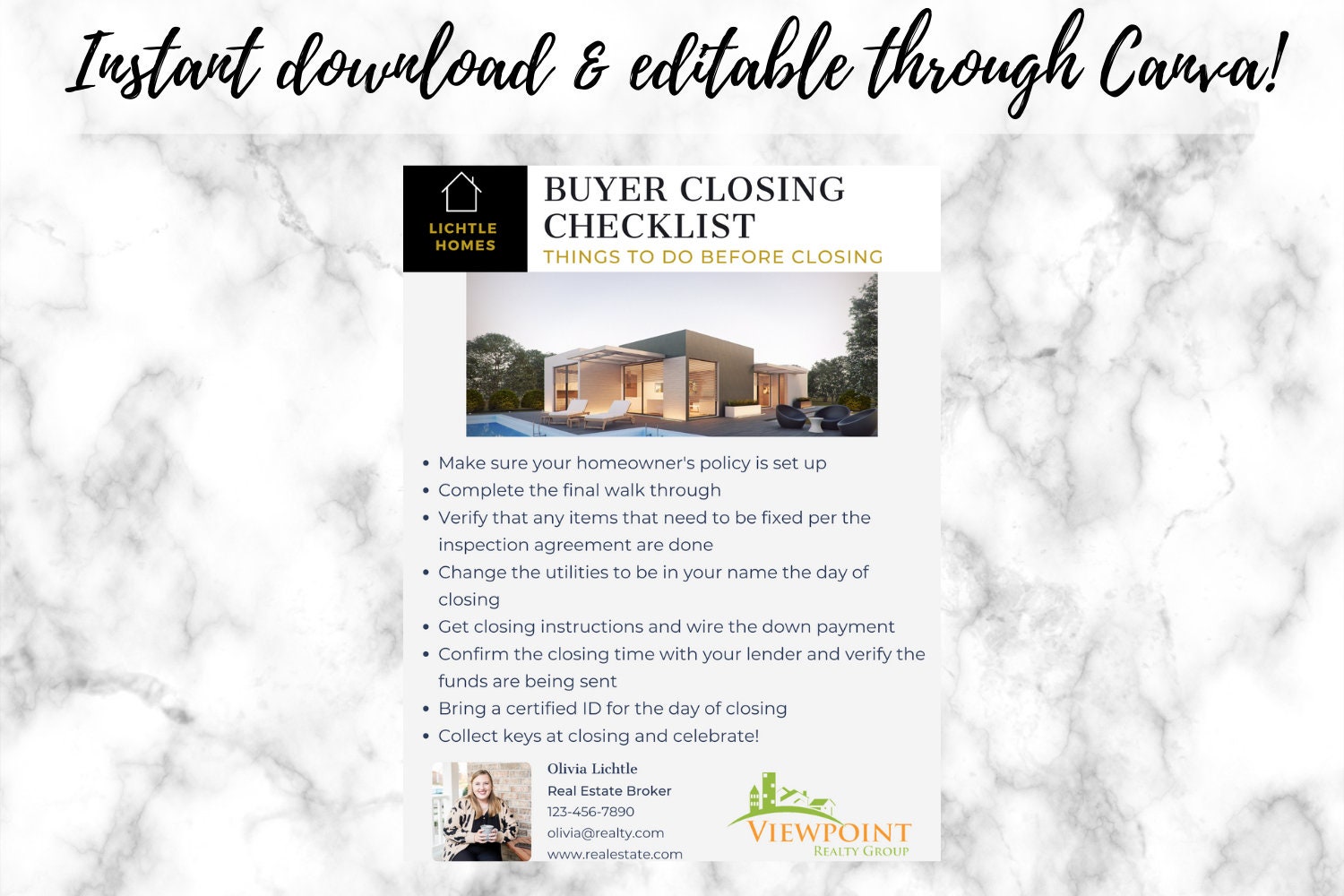 Real Estate Buyer Closing Checklist Flyer | Real Estate Template | Real ...