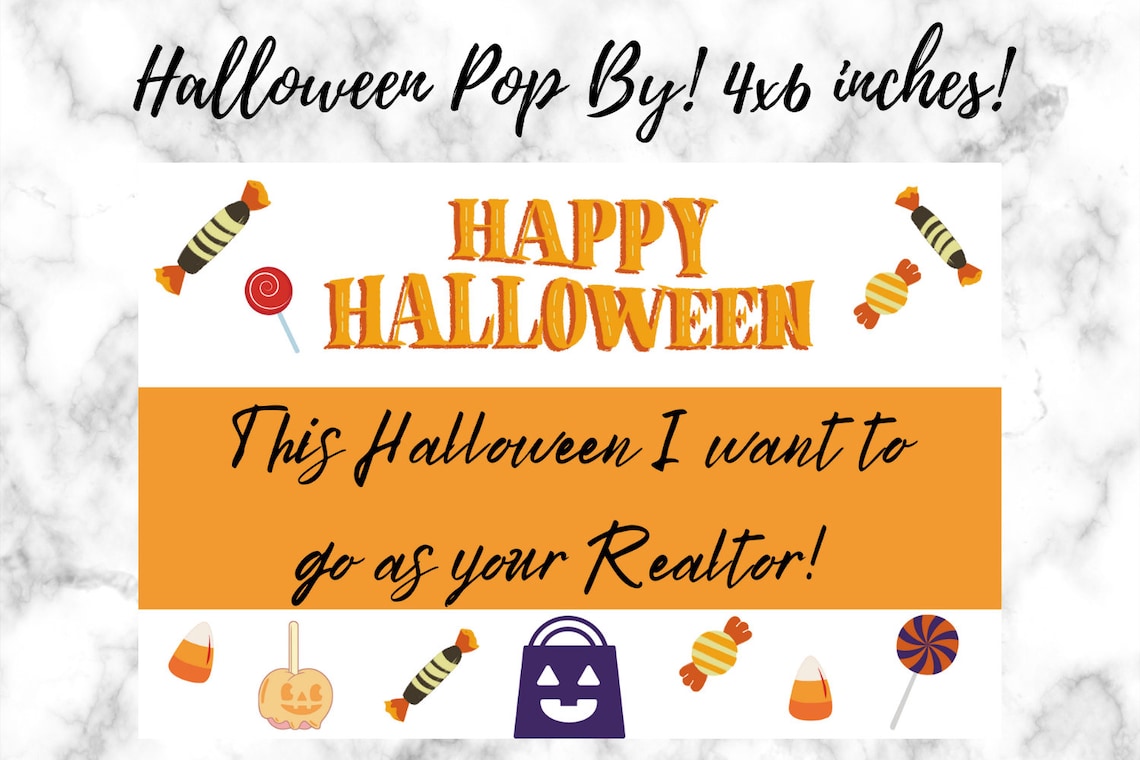 Real Estate Halloween Pop by Tag, Realtor Pop By, This Halloween I Want