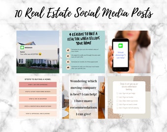 Real Estate Social Media Posts | Real Estate Marketing | Realtor Marketing | Facebook Posts, Instagram Posts | Instant Download | Realtor