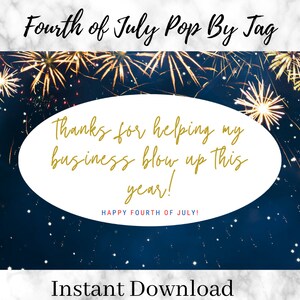 Fourth of July Pop By Tag | Real Estate Pop By Tag | Realtor Pop By Tag | 4th of July Pop By Tag | Instant Download | Real Estate Marketing